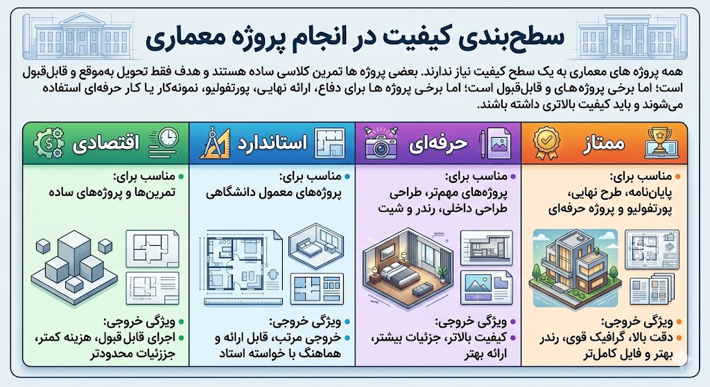 سطح‌بندی کیفیت در انجام پروژه معماری